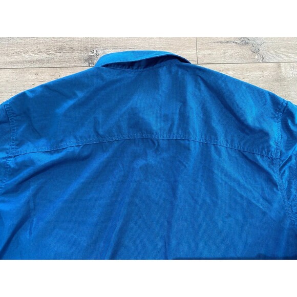 Kuhl KONQUER Plaid Short Sleeve Mens Large Button Down Blue Pocket Shirt READ - Picture 9 of 9